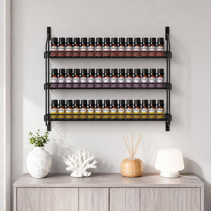 Nail Polish Organizer Wall Mounted, 6 Tier Metal Storage Rack Holds 90 Bottles, Multifunctional Organizer for Essential Oils Paint Perfume, White