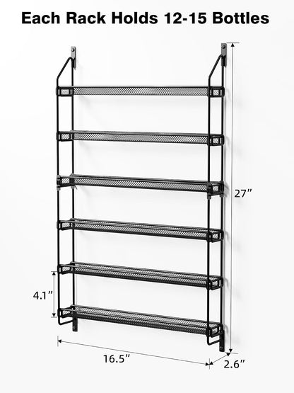 Nail Polish Organizer Wall Mounted, 6 Tier Metal Storage Rack Holds 90 Bottles, Multifunctional Organizer for Essential Oils Paint Perfume, White