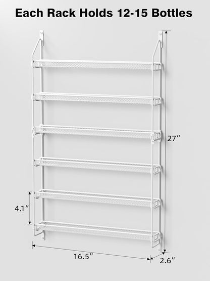 Nail Polish Organizer Wall Mounted, 6 Tier Metal Storage Rack Holds 90 Bottles, Multifunctional Organizer for Essential Oils Paint Perfume, White