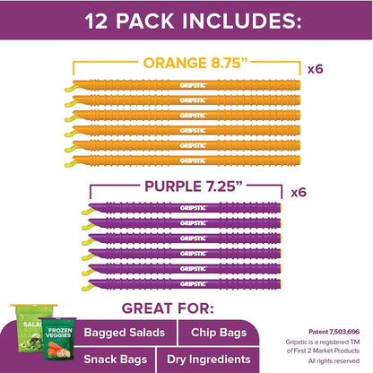 12 Pack Assorted Food Bag Sealers Reusable Chip Clips Bag Clips | Seal Bags Airtight to Keep Food Fresh