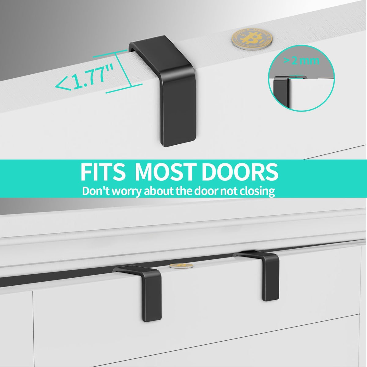 Over The Door Organizer - Hanging Door Organizer with 4 Metal Large Capacity Baskets and Adjustable Coat Hook for Bathroom Bedroom Kitchen Pantry Closet Cabinet