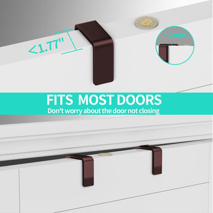 Over The Door Organizer - Hanging Door Organizer with 4 Metal Large Capacity Baskets and Adjustable Coat Hook for Bathroom Bedroom Kitchen Pantry Closet Cabinet