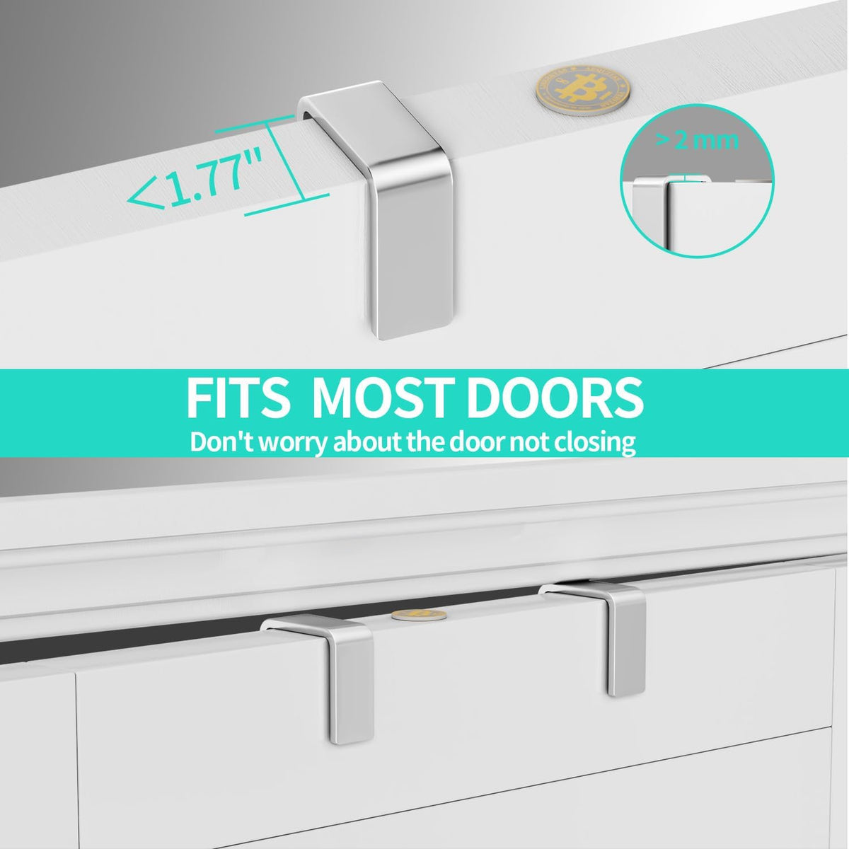 Over The Door Organizer - Hanging Door Organizer with 4 Metal Large Capacity Baskets and Adjustable Coat Hook for Bathroom Bedroom Kitchen Pantry Closet Cabinet
