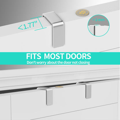 Over The Door Organizer - Hanging Door Organizer with 4 Metal Large Capacity Baskets and Adjustable Coat Hook for Bathroom Bedroom Kitchen Pantry Closet Cabinet