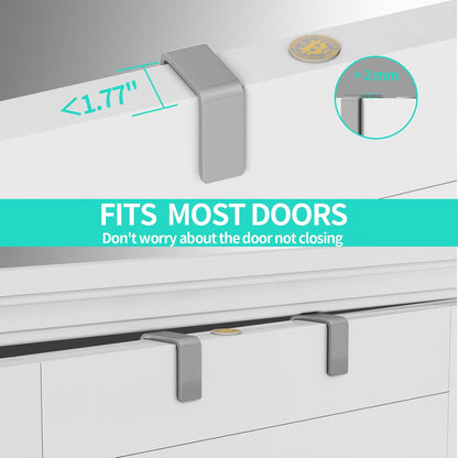 Over The Door Organizer - Hanging Door Organizer with 4 Metal Large Capacity Baskets and Adjustable Coat Hook for Bathroom Bedroom Kitchen Pantry Closet Cabinet