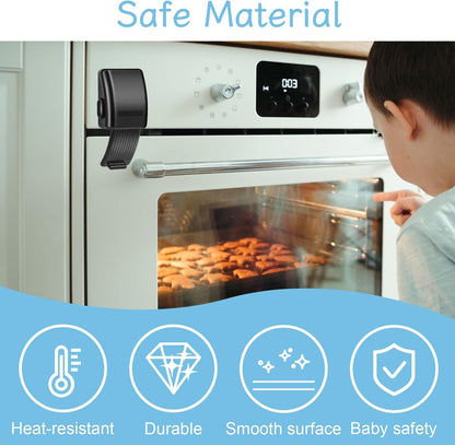 2 PCS Oven Door Lock Child Safety, Self-Adhesive Black