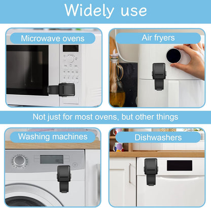 2 PCS Oven Door Lock Child Safety, Self-Adhesive Black