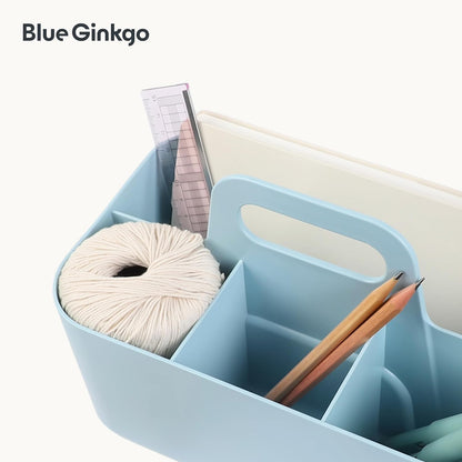 Stackable Organizer Caddy, Rectangle, White, Made in Korea | Portable. Adjustable. Home, Office & School Storage.
