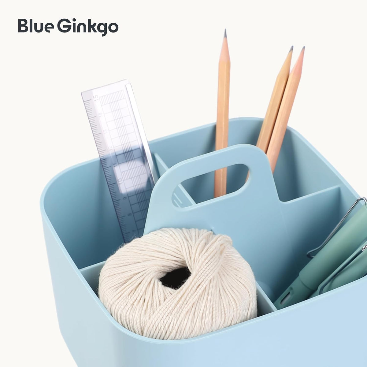Stackable Organizer Caddy, Rectangle, White, Made in Korea | Portable. Adjustable. Home, Office & School Storage.