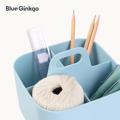 Stackable Organizer Caddy, Rectangle, White, Made in Korea | Portable. Adjustable. Home, Office & School Storage.