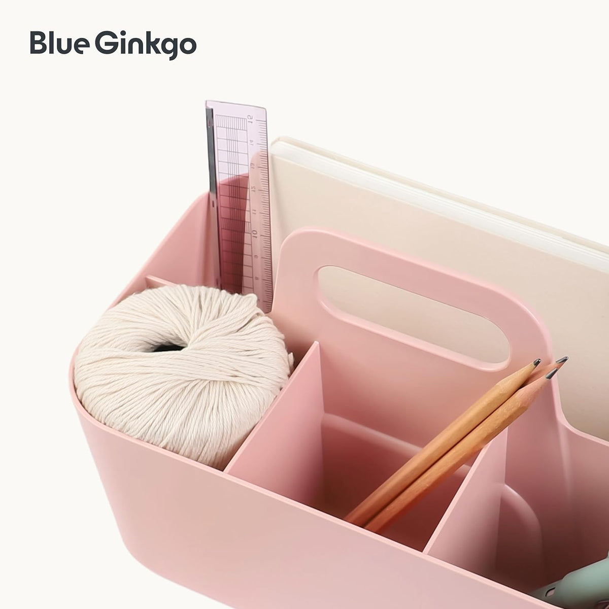 Stackable Organizer Caddy, Rectangle, White, Made in Korea | Portable. Adjustable. Home, Office & School Storage.