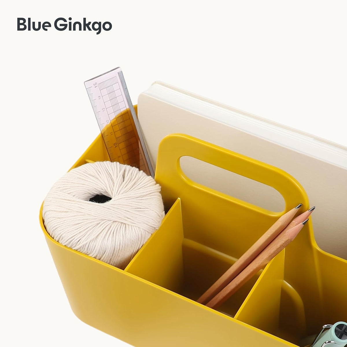 Stackable Organizer Caddy, Rectangle, White, Made in Korea | Portable. Adjustable. Home, Office & School Storage.