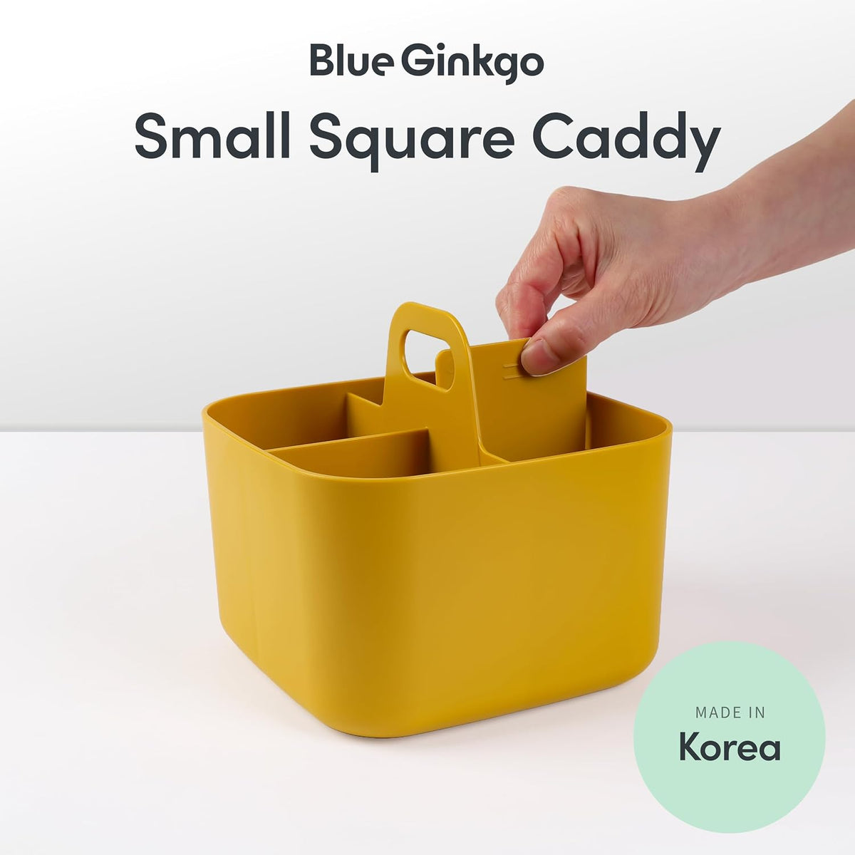 Stackable Organizer Caddy, Rectangle, White, Made in Korea | Portable. Adjustable. Home, Office & School Storage.
