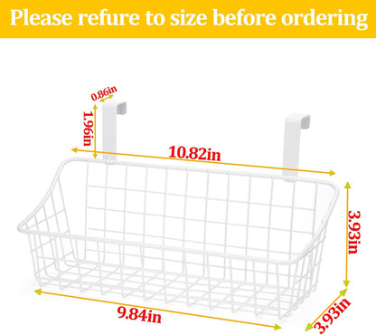 LeleCAT Over Cabinet Door Basket with hook Grid Storage Basket, Kitchen Storage Organizer,Over Cabinet Door Organizer,Hanging it behind a door or on a railing, Small, BLack