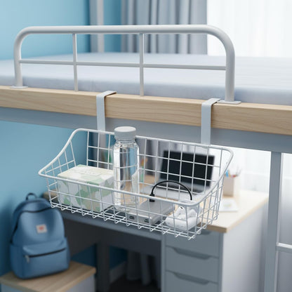 LeleCAT Over Cabinet Door Basket with hook Grid Storage Basket, Kitchen Storage Organizer,Over Cabinet Door Organizer,Hanging it behind a door or on a railing, Small, BLack