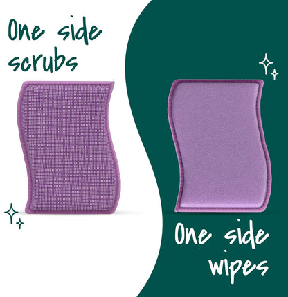 Scotch-Brite Stay Clean Scrubber Pads, Non-Scratch Dish Sponges for Kitchen Cleaning, 12 Count, Rinses Clean, Odor-Resistant, Safe on Non-Stick Cookware, Pots, Pans, and Glassware