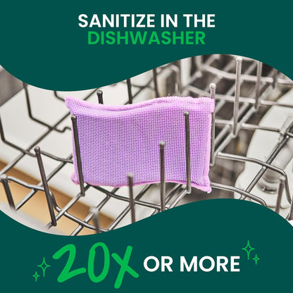 Scotch-Brite Stay Clean Scrubber Pads, Non-Scratch Dish Sponges for Kitchen Cleaning, 12 Count, Rinses Clean, Odor-Resistant, Safe on Non-Stick Cookware, Pots, Pans, and Glassware