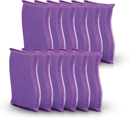 Scotch-Brite Stay Clean Scrubber Pads, Non-Scratch Dish Sponges for Kitchen Cleaning, 12 Count, Rinses Clean, Odor-Resistant, Safe on Non-Stick Cookware, Pots, Pans, and Glassware