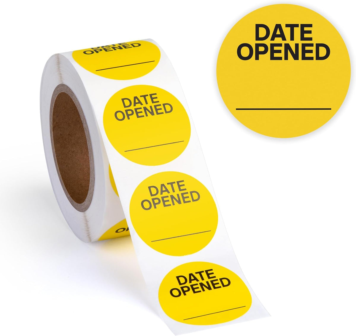 500pcs Date Opened Stickers Label Roll, 1.25" Diameter
