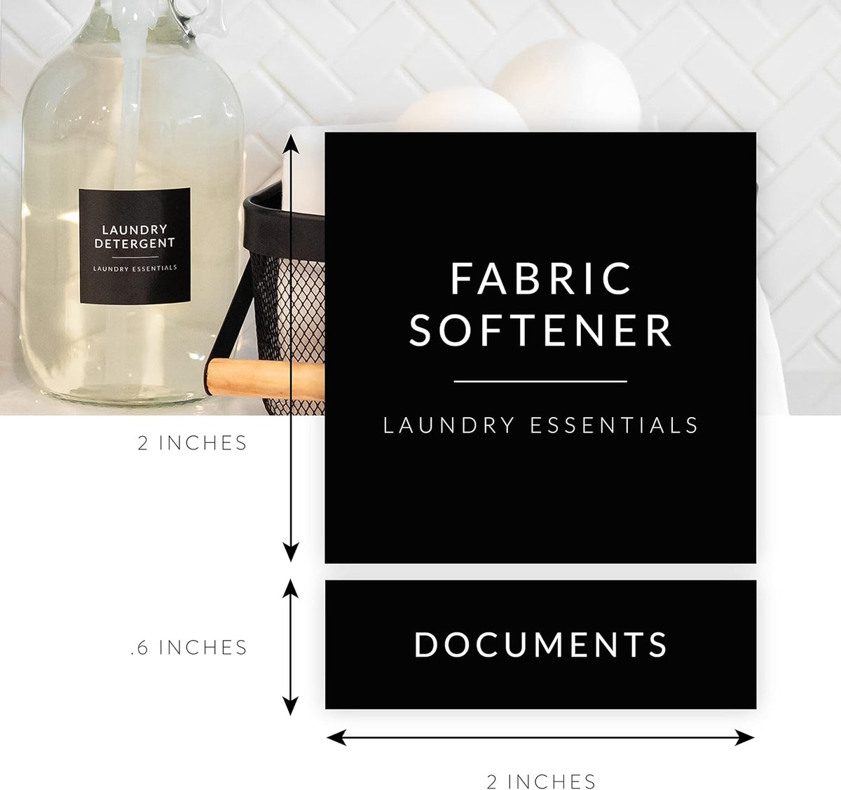 Laundry Labels for Jars, 136 Preprinted Home and Laundry Stickers for Storage Bins, Bathroom Cleaning Jars, Containers, Spray Bottles, Linen Closet, Household Organization