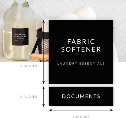 Laundry Labels for Jars, 136 Preprinted Home and Laundry Stickers for Storage Bins, Bathroom Cleaning Jars, Containers, Spray Bottles, Linen Closet, Household Organization