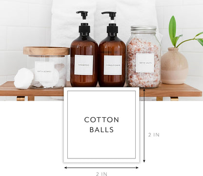 Laundry Labels for Jars, 136 Preprinted Home and Laundry Stickers for Storage Bins, Bathroom Cleaning Jars, Containers, Spray Bottles, Linen Closet, Household Organization