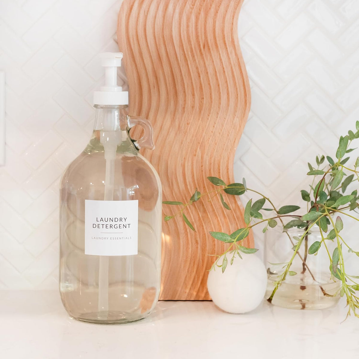 Laundry Labels for Jars, 136 Preprinted Home and Laundry Stickers for Storage Bins, Bathroom Cleaning Jars, Containers, Spray Bottles, Linen Closet, Household Organization