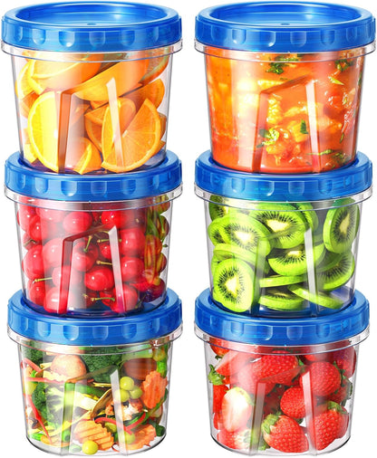 24 oz Freezer Storage Containers, Plastic Food Storage Containers with Twist Top Lids, BPA Free and Reusable Soup Containers with Lids, Leakproof/Microwave/Dishwasher Safe