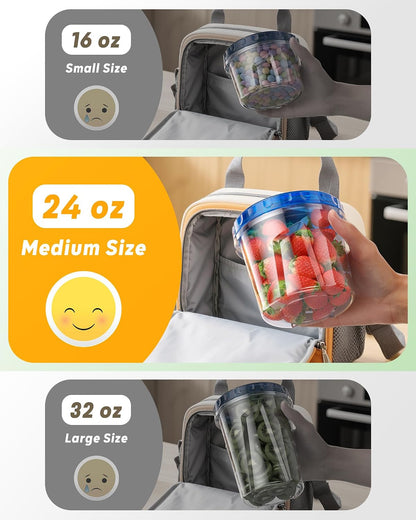 24 oz Freezer Storage Containers, Plastic Food Storage Containers with Twist Top Lids, BPA Free and Reusable Soup Containers with Lids, Leakproof/Microwave/Dishwasher Safe