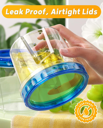 24 oz Freezer Storage Containers, Plastic Food Storage Containers with Twist Top Lids, BPA Free and Reusable Soup Containers with Lids, Leakproof/Microwave/Dishwasher Safe
