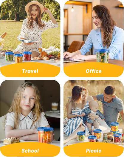 24 oz Freezer Storage Containers, Plastic Food Storage Containers with Twist Top Lids, BPA Free and Reusable Soup Containers with Lids, Leakproof/Microwave/Dishwasher Safe
