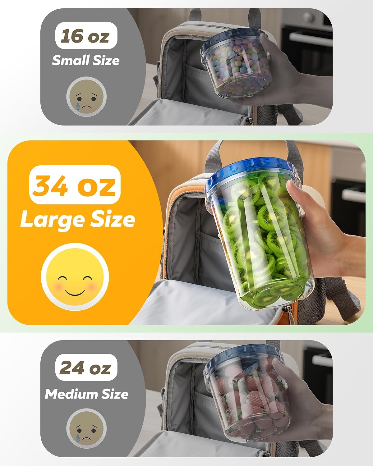 24 oz Freezer Storage Containers, Plastic Food Storage Containers with Twist Top Lids, BPA Free and Reusable Soup Containers with Lids, Leakproof/Microwave/Dishwasher Safe