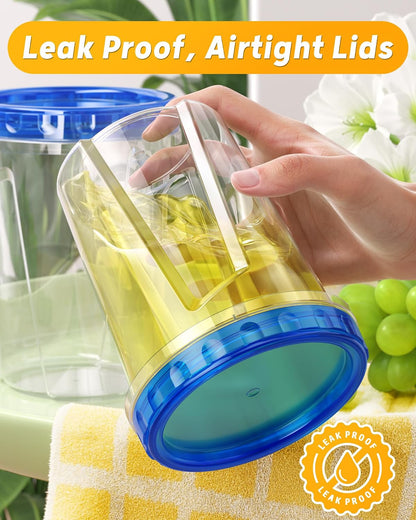 24 oz Freezer Storage Containers, Plastic Food Storage Containers with Twist Top Lids, BPA Free and Reusable Soup Containers with Lids, Leakproof/Microwave/Dishwasher Safe