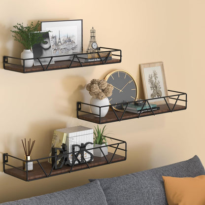 Floating Shelves Set of 3, Wood Wall Shelf, Farmhouse Shelf for Bedroom