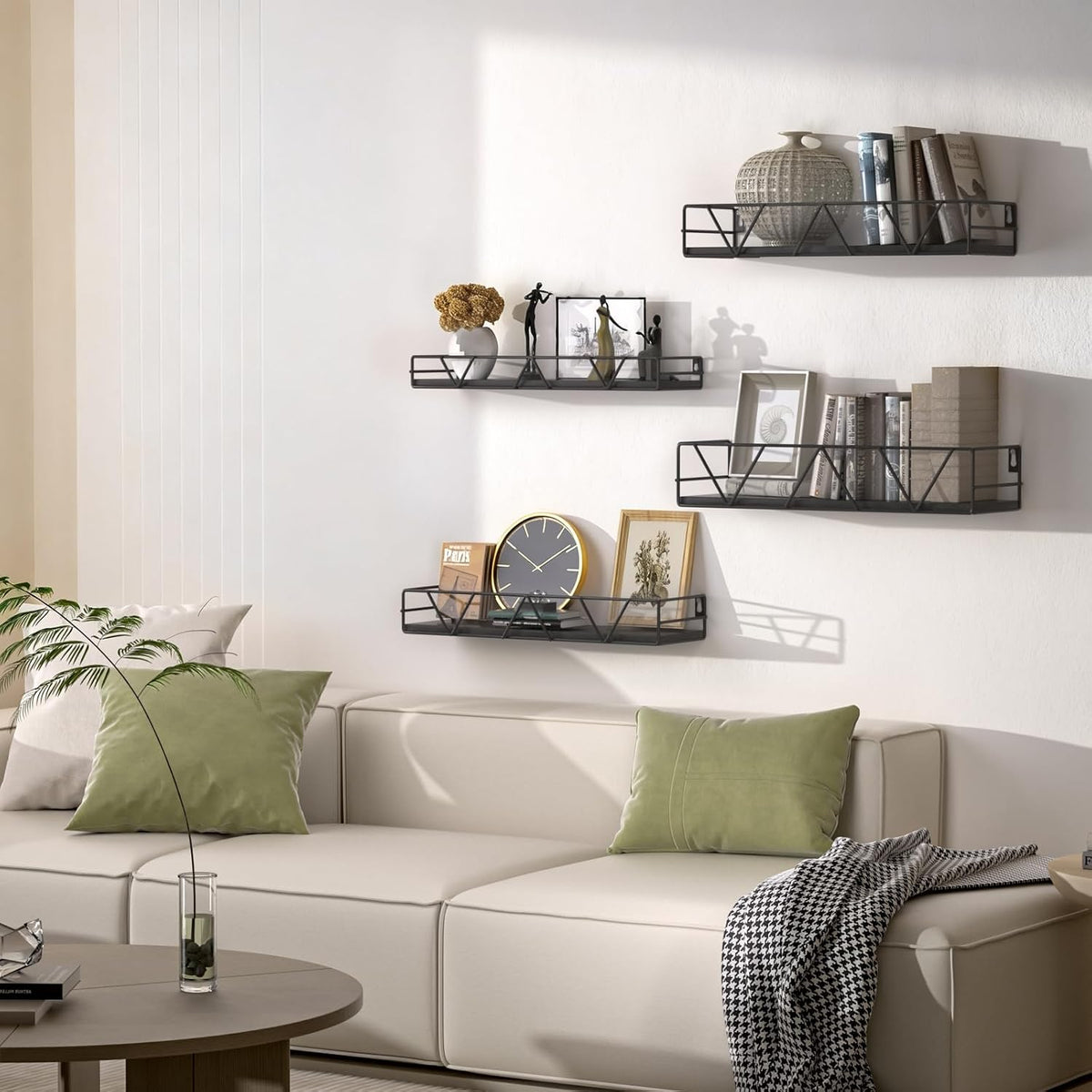 Floating Shelves Set of 3, Wood Wall Shelf, Farmhouse Shelf for Bedroom