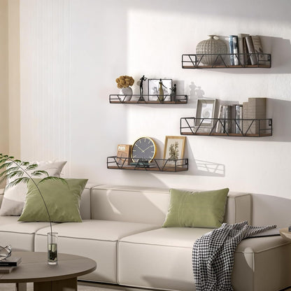 Floating Shelves Set of 3, Wood Wall Shelf, Farmhouse Shelf for Bedroom
