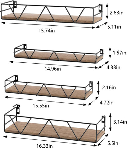 Floating Shelves Set of 3, Wood Wall Shelf, Farmhouse Shelf for Bedroom