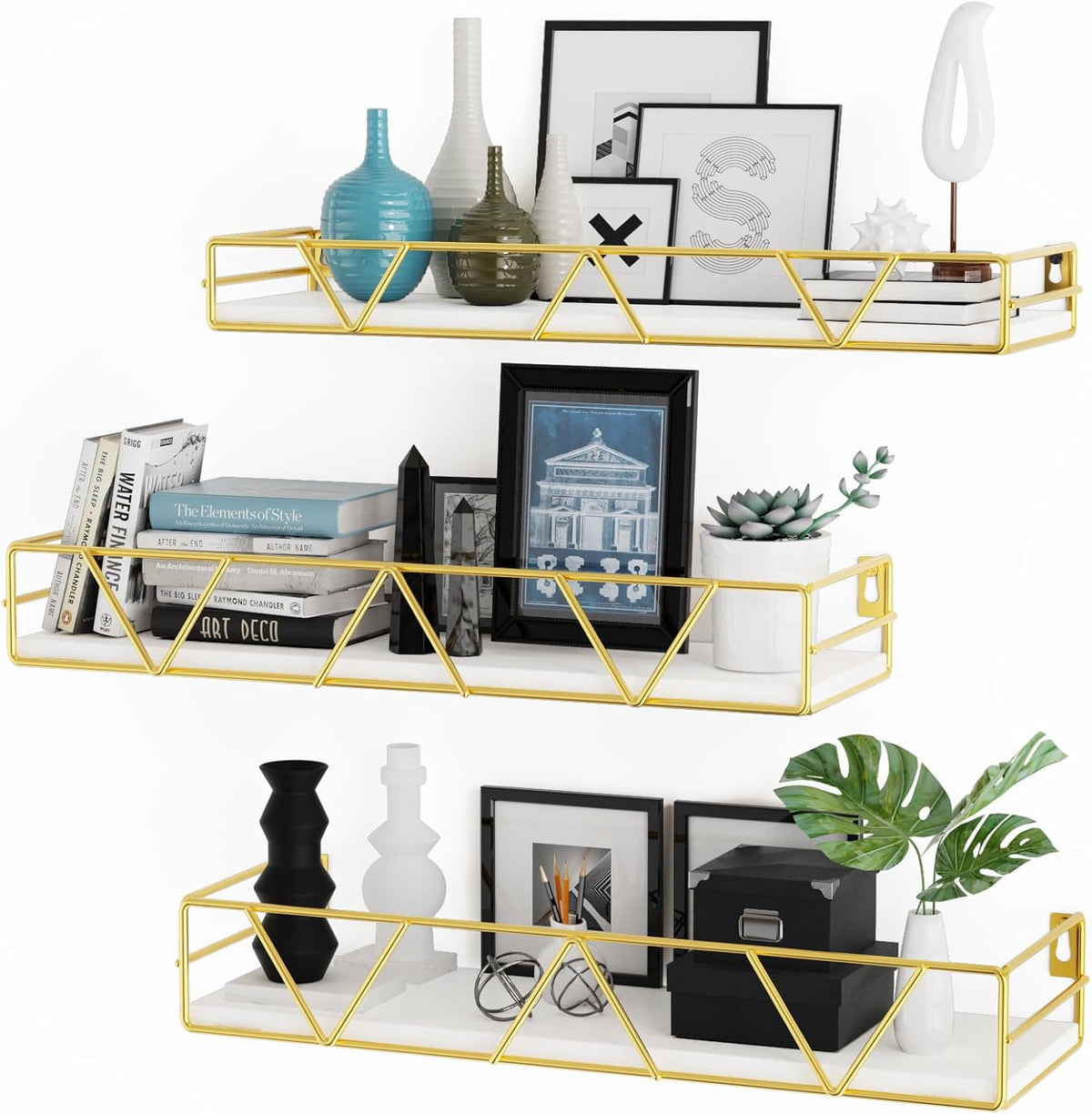 Floating Shelves Set of 3, Wood Wall Shelf, Farmhouse Shelf for Bedroom