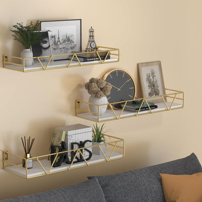 Floating Shelves Set of 3, Wood Wall Shelf, Farmhouse Shelf for Bedroom