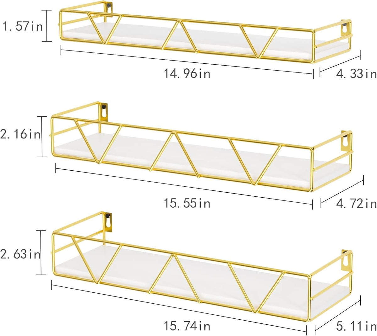 Floating Shelves Set of 3, Wood Wall Shelf, Farmhouse Shelf for Bedroom