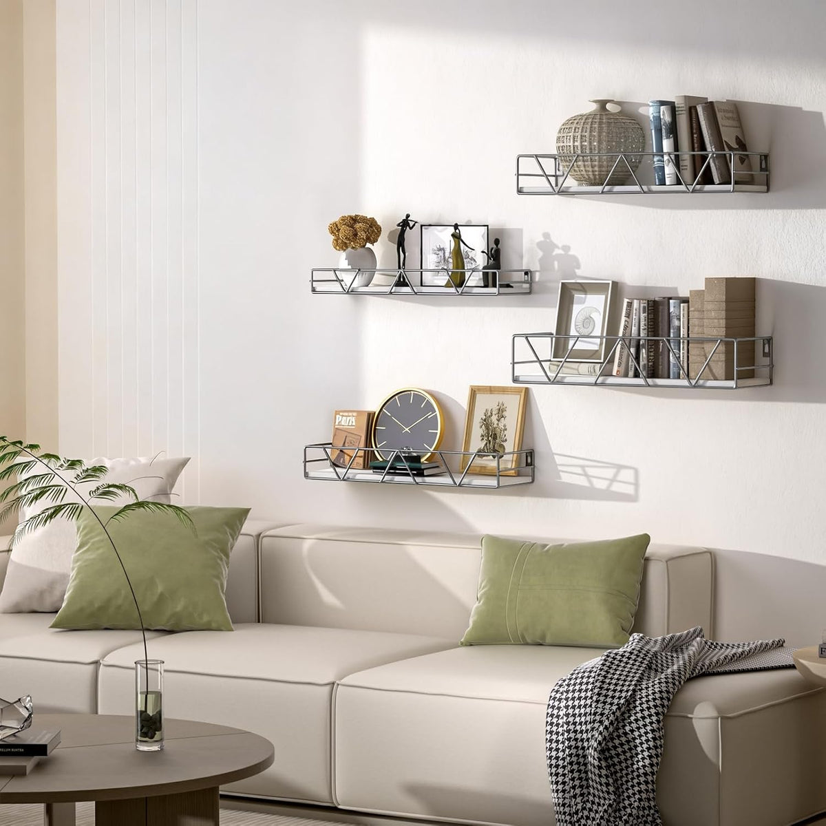 Floating Shelves Set of 3, Wood Wall Shelf, Farmhouse Shelf for Bedroom