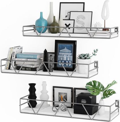 Floating Shelves Set of 3, Wood Wall Shelf, Farmhouse Shelf for Bedroom