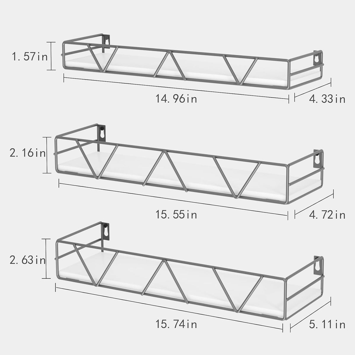 Floating Shelves Set of 3, Wood Wall Shelf, Farmhouse Shelf for Bedroom