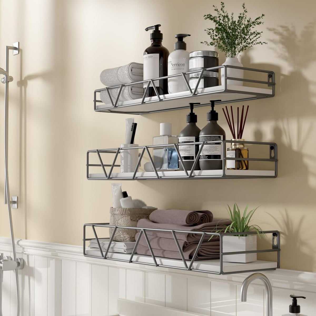 Floating Shelves Set of 3, Wood Wall Shelf, Farmhouse Shelf for Bedroom