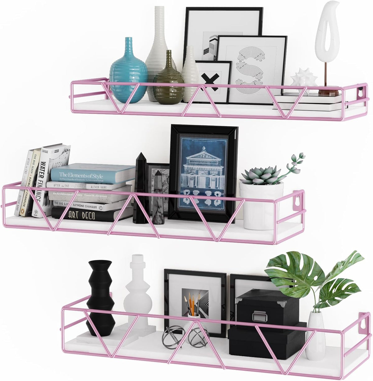 Floating Shelves Set of 3, Wood Wall Shelf, Farmhouse Shelf for Bedroom