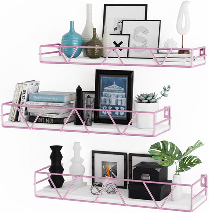 Floating Shelves Set of 3, Wood Wall Shelf, Farmhouse Shelf for Bedroom