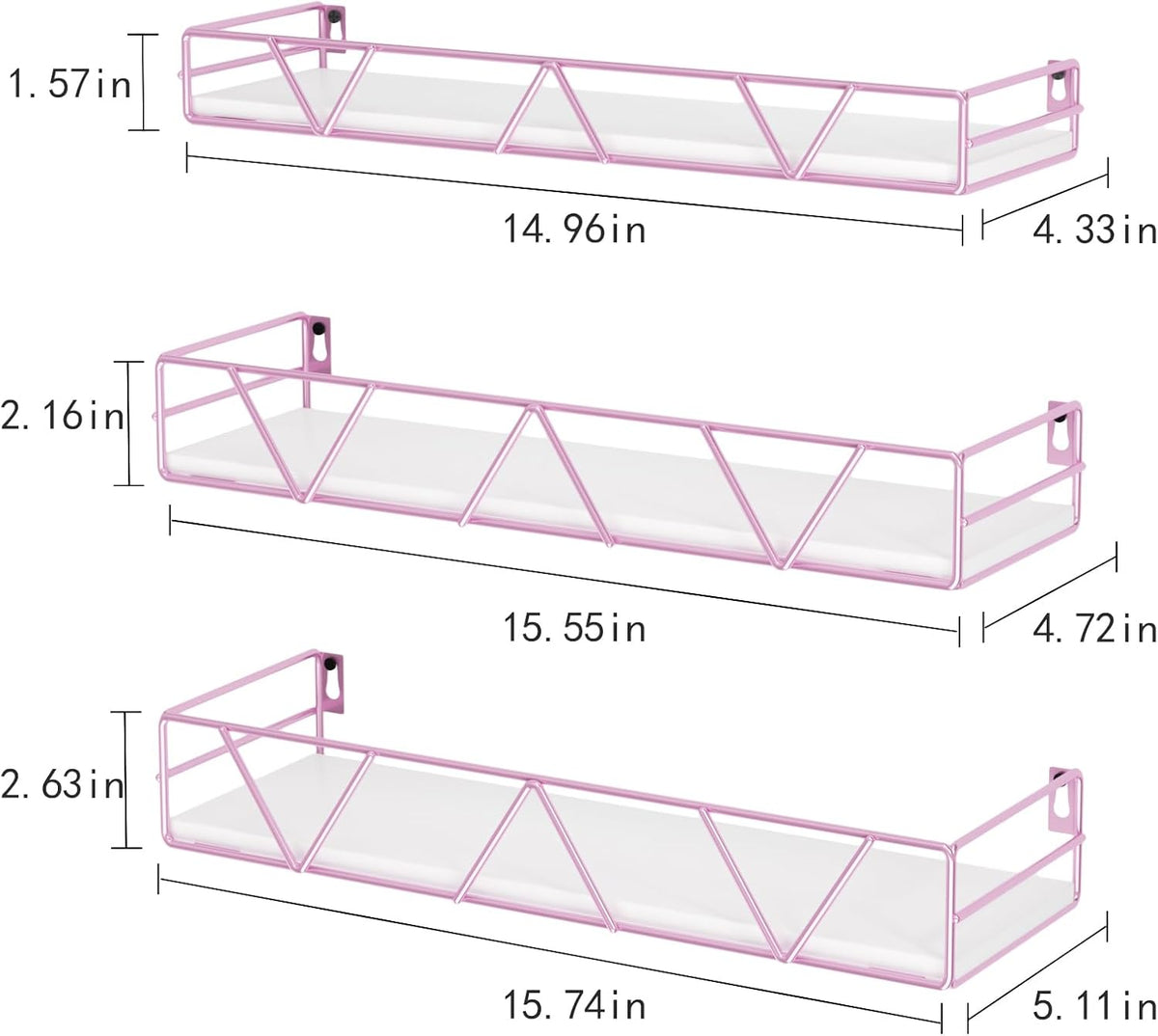 Floating Shelves Set of 3, Wood Wall Shelf, Farmhouse Shelf for Bedroom
