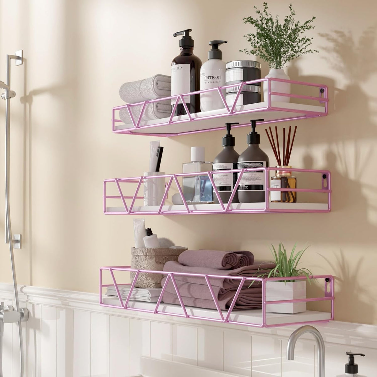 Floating Shelves Set of 3, Wood Wall Shelf, Farmhouse Shelf for Bedroom