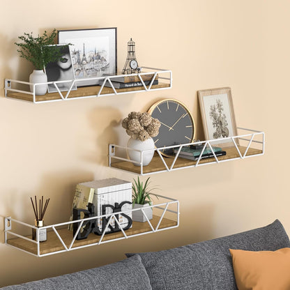 Floating Shelves Set of 3, Wood Wall Shelf, Farmhouse Shelf for Bedroom
