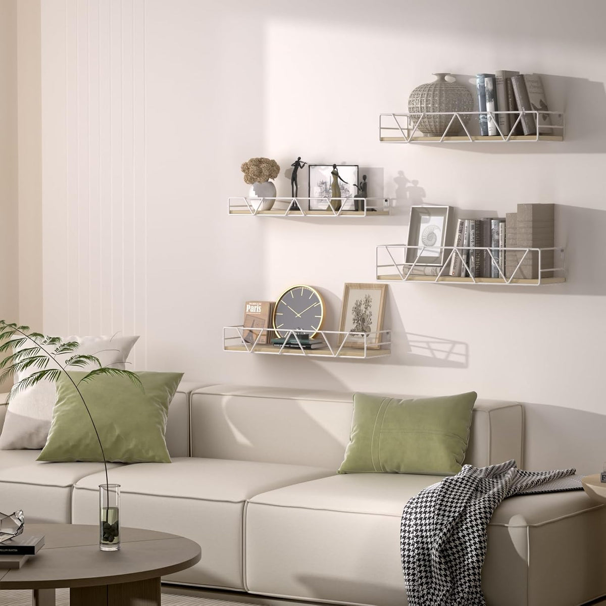 Floating Shelves Set of 3, Wood Wall Shelf, Farmhouse Shelf for Bedroom